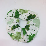 St. Patrick's Day Scrunchies / Shamrock, Green and White Scrunchie / St. Patrick's Day Hair Accessories for Girls
