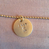 Twenty One Pilots Necklace or Keychain - East is Up / Custom Handmade Metal Stamped Pendant