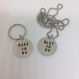 Twenty One Pilots Necklace or Keychain - East is Up / Custom Handmade Metal Stamped Pendant