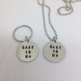 Twenty One Pilots Necklace or Keychain - East is Up / Custom Handmade Metal Stamped Pendant