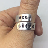 Twenty One Pilots Ring - Stay Alive / Metal Stamped Jewelry / Personalized Jewelry