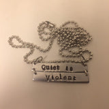Twenty One Pilots Necklace - Quiet is Violent / Car Radio TOP Rectangle Bar Necklace