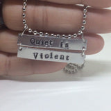 Twenty One Pilots Necklace - Quiet is Violent / Car Radio TOP Rectangle Bar Necklace