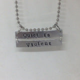 Twenty One Pilots Necklace - Quiet is Violent / Car Radio TOP Rectangle Bar Necklace