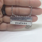 Twenty One Pilots Necklace - Quiet is Violent / Car Radio TOP Rectangle Bar Necklace