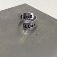 Harry Styles Ring - Fine Line Ring / Aluminium Wrap Ring / One Direction Fan Gift / Custom Handmade Metal Stamped Ring
