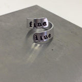 Harry Styles Ring - Fine Line Ring / Aluminium Wrap Ring / One Direction Fan Gift / Custom Handmade Metal Stamped Ring