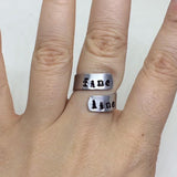 Harry Styles Ring - Fine Line Ring / Aluminium Wrap Ring / One Direction Fan Gift / Custom Handmade Metal Stamped Ring