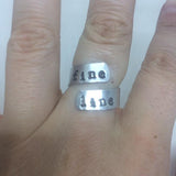 Harry Styles Ring - Fine Line Ring / Aluminium Wrap Ring / One Direction Fan Gift / Custom Handmade Metal Stamped Ring