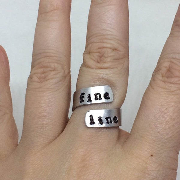 Harry Styles Ring - Fine Line Ring / Aluminium Wrap Ring / One Direction Fan Gift / Custom Handmade Metal Stamped Ring