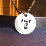 Twenty One Pilots Necklace or Keychain - East is Up / Custom Handmade Metal Stamped Pendant