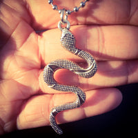 Snake Pendant Necklace / Serpent Charm Necklace