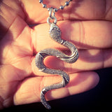 Snake Pendant Necklace / Serpent Charm Necklace