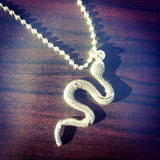 Snake Pendant Necklace / Serpent Charm Necklace