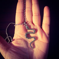 Snake Pendant Necklace / Serpent Charm Necklace