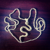 Snake Pendant Necklace / Serpent Charm Necklace