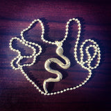 Snake Pendant Necklace / Serpent Charm Necklace