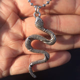 Snake Pendant Necklace / Serpent Charm Necklace