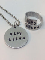 Twenty One Pilots Ring - Stay Alive / Metal Stamped Jewelry / Personalized Jewelry