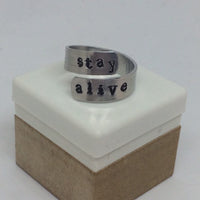 Twenty One Pilots Ring - Stay Alive / Metal Stamped Jewelry / Personalized Jewelry