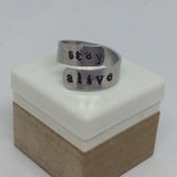 Twenty One Pilots Ring - Stay Alive / Metal Stamped Jewelry / Personalized Jewelry