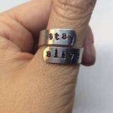 Twenty One Pilots Ring - Stay Alive / Metal Stamped Jewelry / Personalized Jewelry