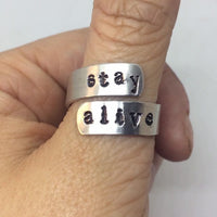 Twenty One Pilots Ring - Stay Alive / Metal Stamped Jewelry / Personalized Jewelry