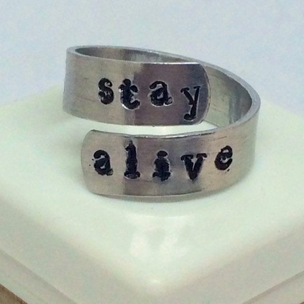 Twenty One Pilots Ring - Stay Alive / Metal Stamped Jewelry / Personalized Jewelry