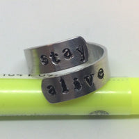 Twenty One Pilots Ring - Stay Alive / Metal Stamped Jewelry / Personalized Jewelry