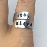 Twenty One Pilots Ring - Stay Alive / Metal Stamped Jewelry / Personalized Jewelry