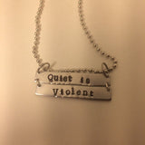 Twenty One Pilots Necklace - Quiet is Violent / Car Radio TOP Rectangle Bar Necklace