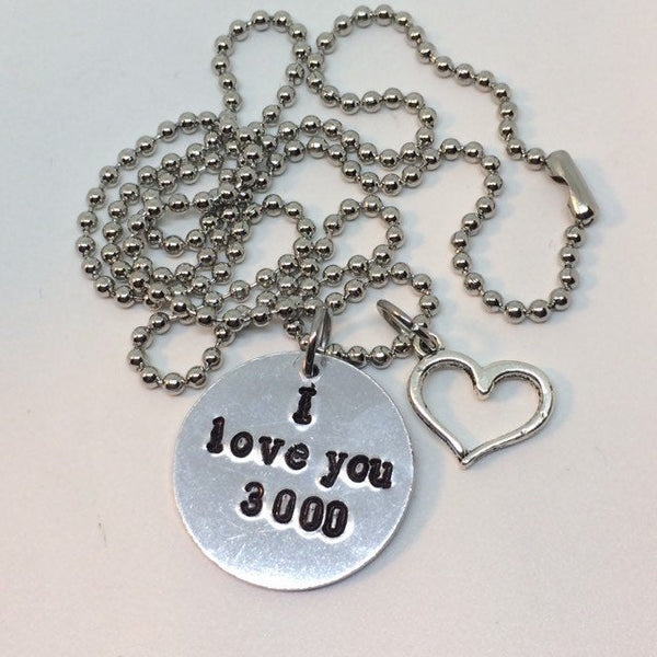 Amazon.com: Fa Gifts I Love You Three Thousand 3000 Circle Necklace -  Includes Gift Box!: Clothing, Shoes & Jewelry