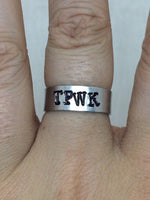 Harry Styles TPWK Ring - Treat People with Kindness / Adjustable Customizeable Ring