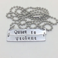 Twenty One Pilots Necklace - Quiet is Violent / Car Radio TOP Rectangle Bar Necklace